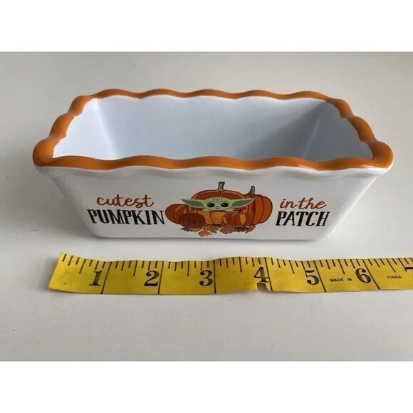 Star Wars Grogu Baby Yoda Pumpkin Fall MINI Loaf Bread Baking Pan Dish Ceramic - Picture 7 of 10